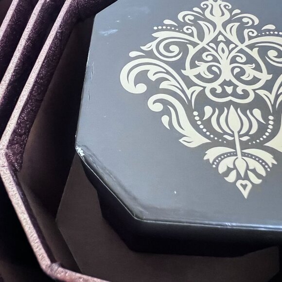 Octagon Chocolate Gold Nesting Gift Boxes Set Of 5 Empty By Broadway Basketeers - Picture 3 of 7